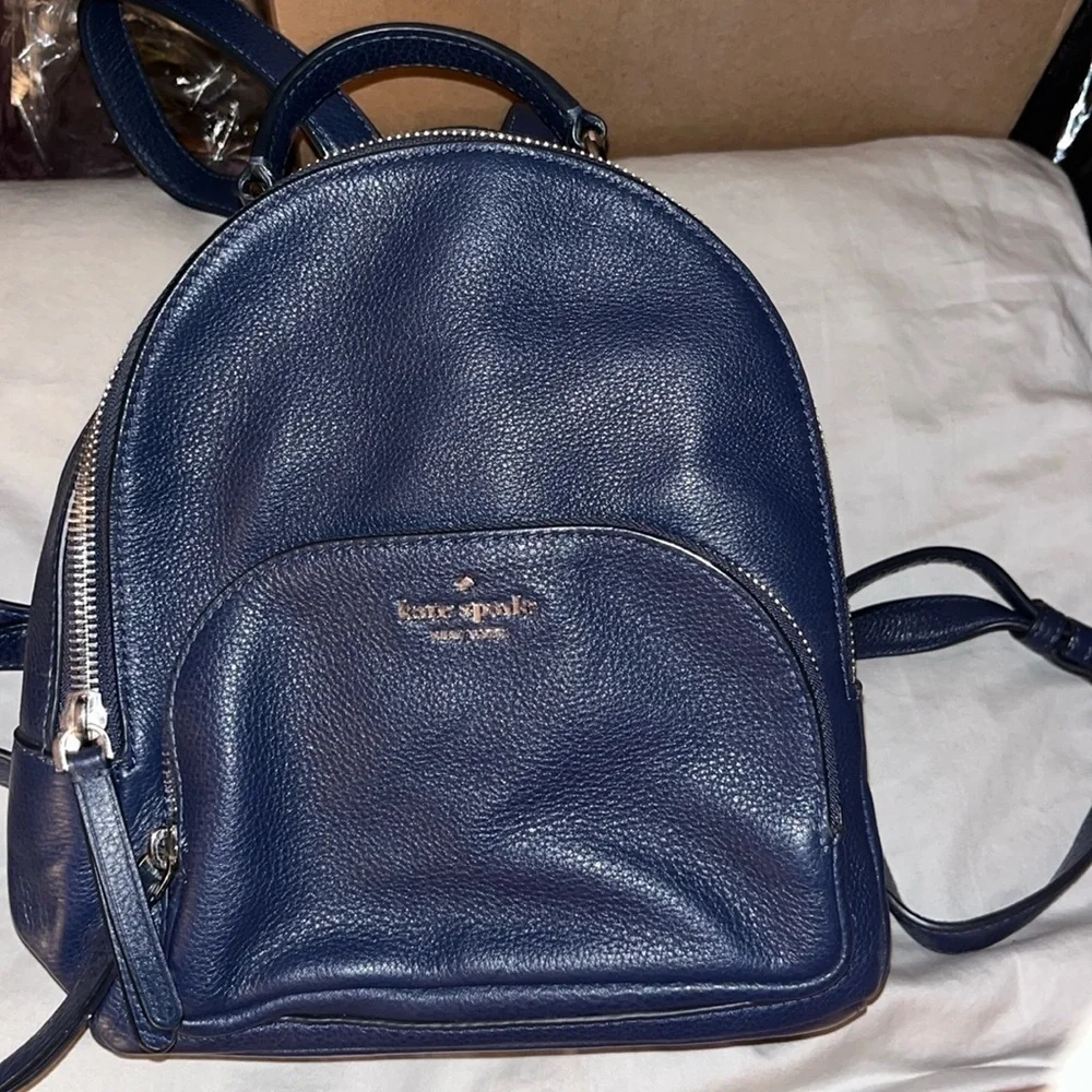 Kate Spade Navy Leather Backpack